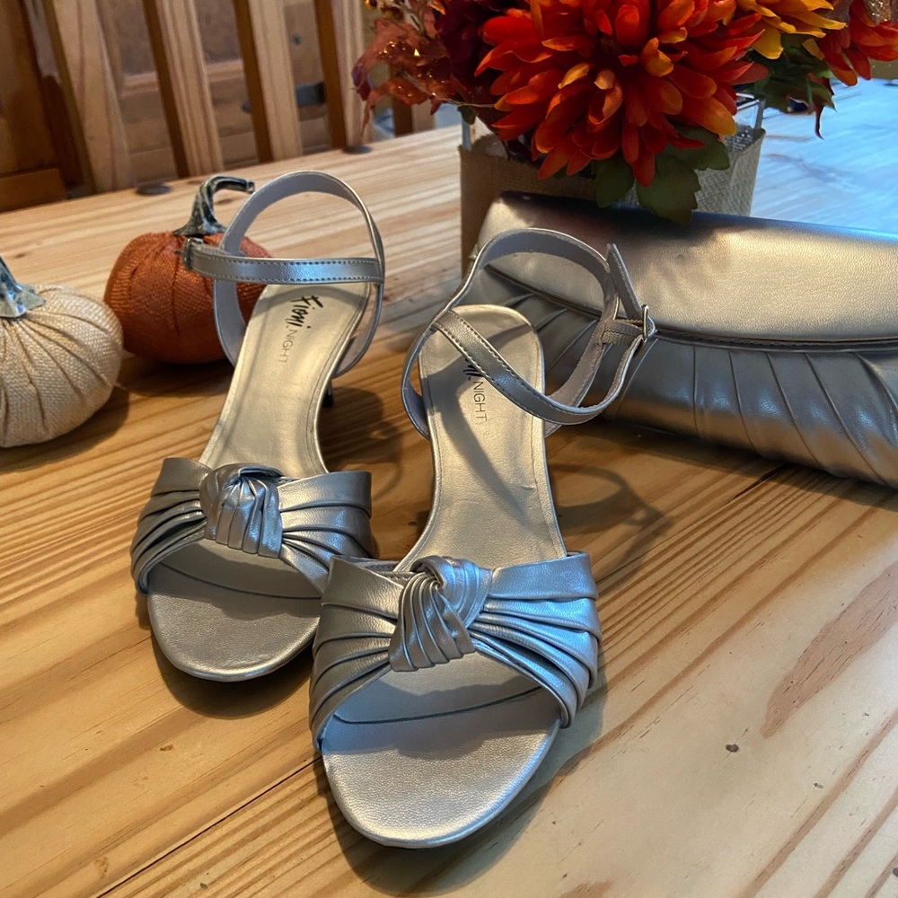 FIONI Night Dressy, Comfy Silver Open Toe Strap Sandals Only